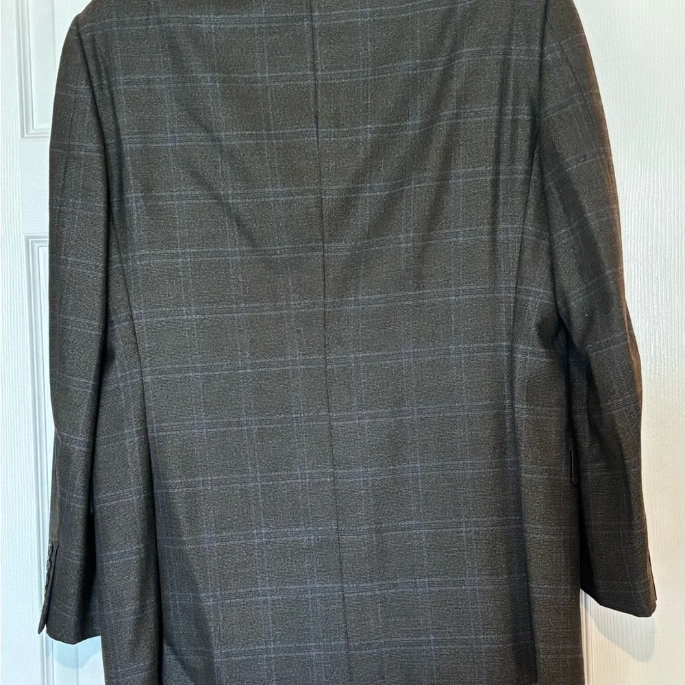 Ermenegildo Zegna Green Blue Windowpane Check Wool Sport Coat Eu 54 US 44 - Picture 10 of 12